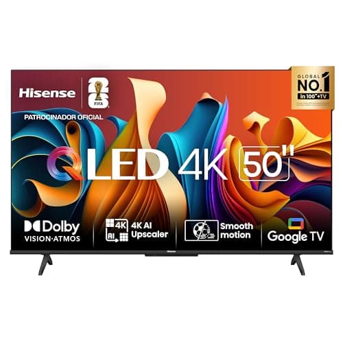 Hisense Smart TV UHD 4K QLED 50" Polegadas 50Q6N Google TV com HDR10+, Dolby Atmos, Sports Mode, Game Mode Plus e Compatível com Alexa